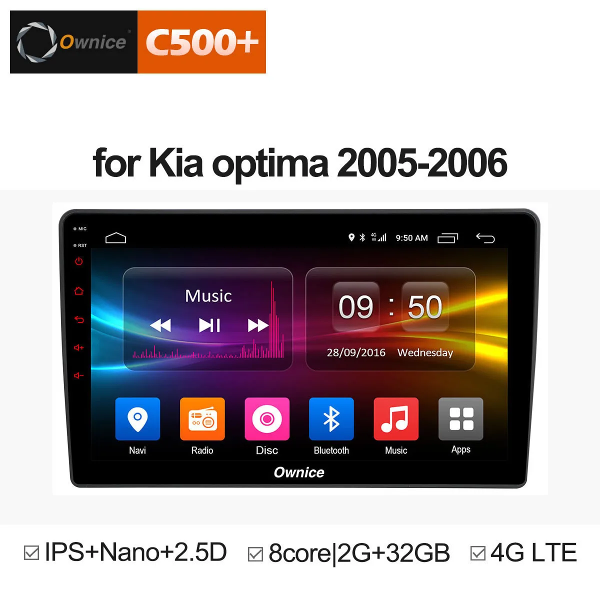 9 &quotHD Ownice C500 + G10 автомобилей радио мультимедиа 2 din android 8 1 видео плеер gps для Kia optima