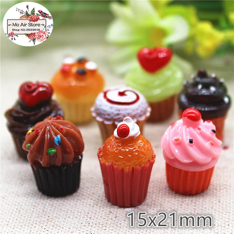 Ice Cream cup 10PCS 3D Resin Flatback Cabochon Miniature Food Art Supply Decoration 15x21mm miniature ornament ornament crafts resin crafts resin ornaments miniature figurines