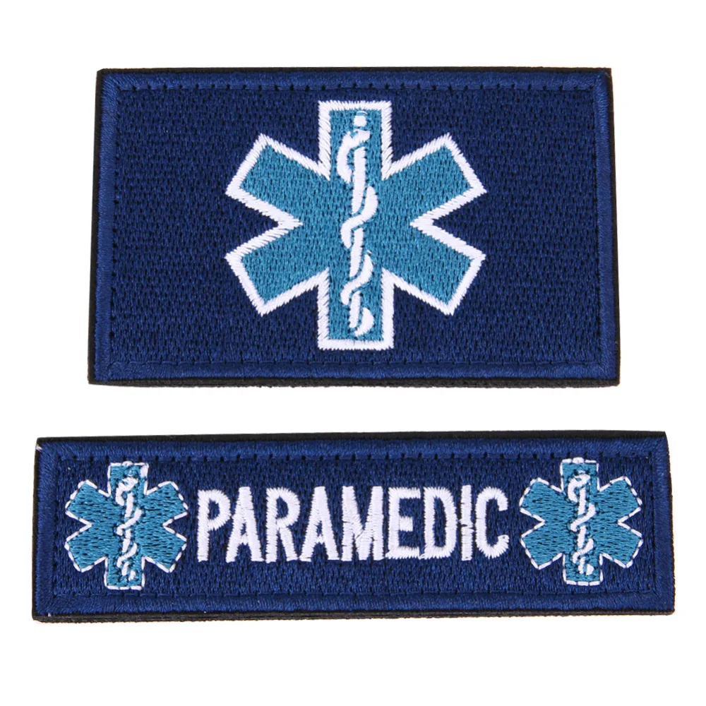 2Pcs Embroidery Patch Emergency Medical Technician PARAMEDIC