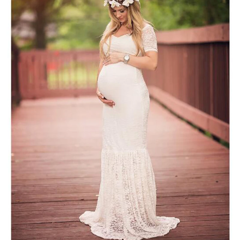 Plus size S XXXL Women Clothes Lace Maternity Dresses For Photo Shoot