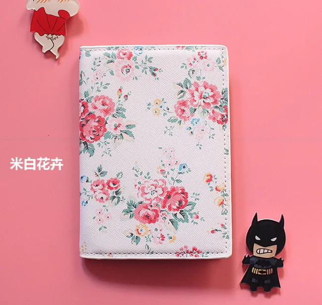 Модный цветочный принт из искусственной кожи Обложка для паспорта для путешествий держатель для карт сумка, 22 стиля на выбор, размер 14*10 см - Цвет: flower