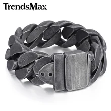 Trendsmax 24 мм мужской браслет из нержавеющей стали 316L браслет для мужчин подарок ювелирные изделия HB333