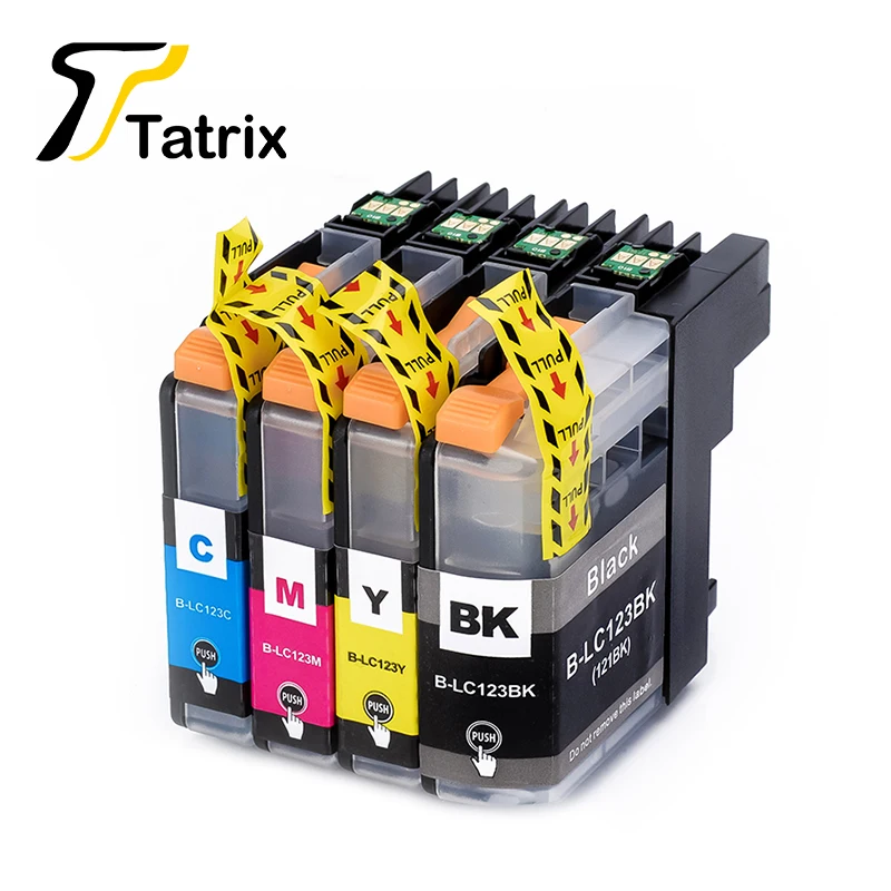 4PK LC123 BK C M Y Compatible Ink Cartridge With Chip For Brother MFC 