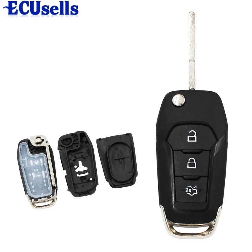 

3 Button Folding Remote Key Shell Case Fob for Ford Fusion Edge Explorer 2013-2015