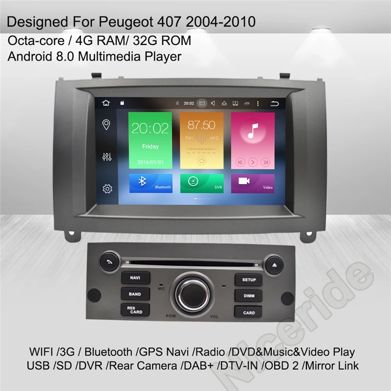 Best IPS 2 Din Android 9.0 Car Radio For Peugeot 407 2004-2010 Car Multimedia Player Stereo Auto Audio GPS Navigation DVD Video 11