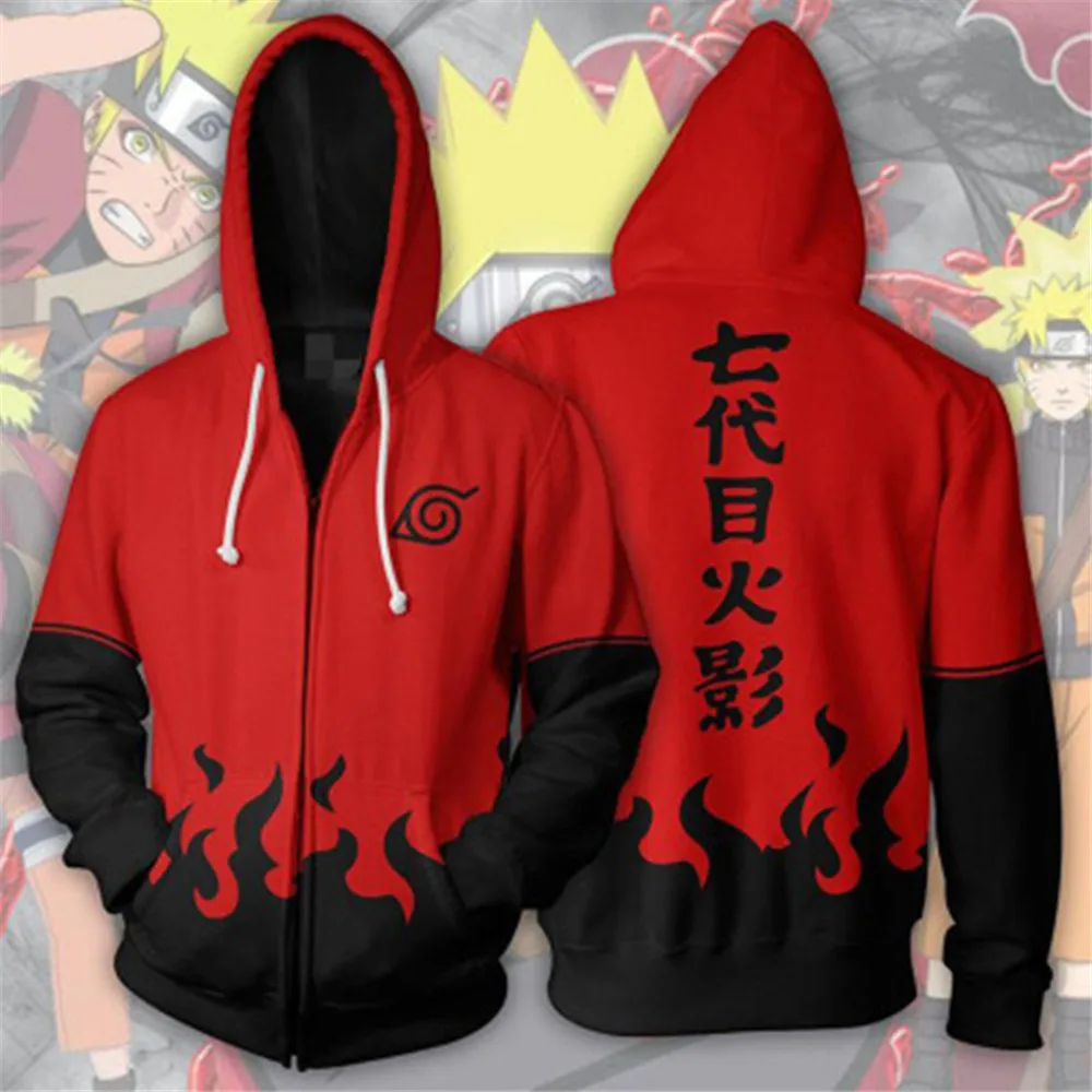 

Naruto Nanadaime Hokage 3D Printed Hoodies Men Hot Sale Casual Trendy Sweatshirts Anime Fashion zipper hooded Jacket clothing