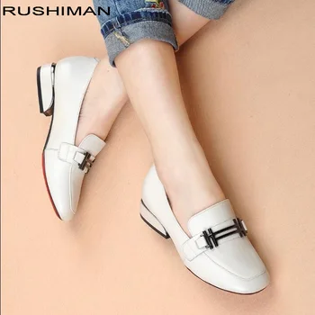 

2018 Summer Autumn Classic Fashion Women's Shoes Genuine Leather Women's Flats Shoes women metal decor casual loafers For Women