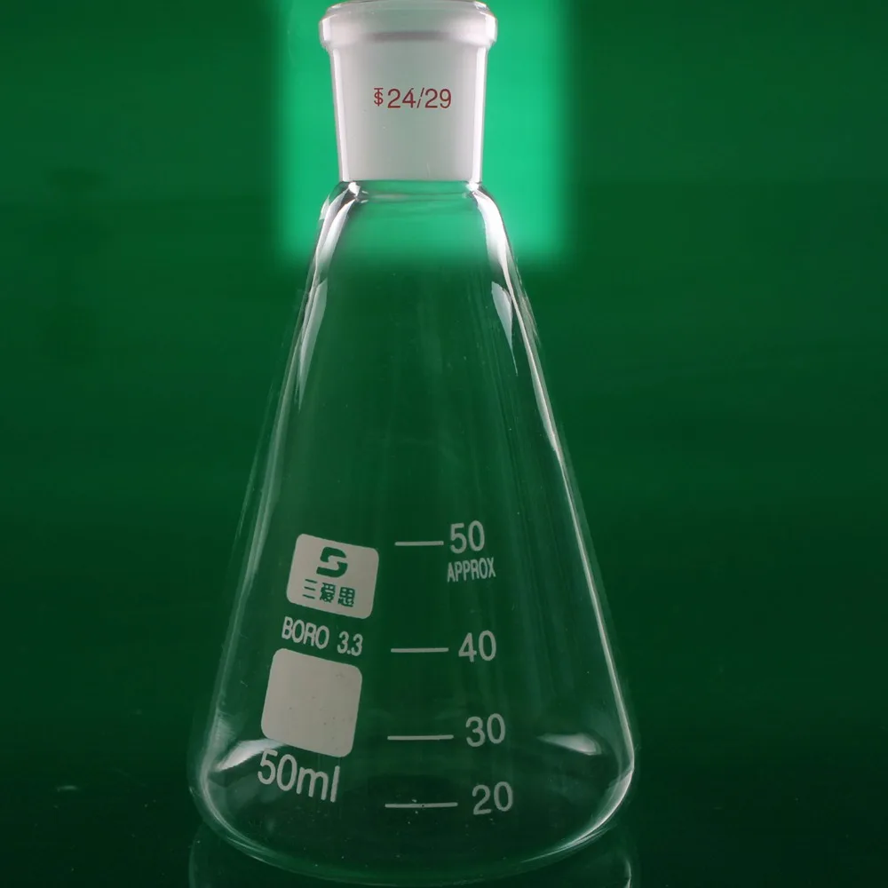 50ml 24/29 High Borosilicate 3.3 Glass Erlenmeyer Flask ,Conical Vessel