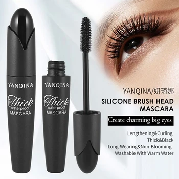 

YANQINA curling thick mascara black color quick drying waterproof long lasting eyelash extension 4d fiber mascara YAN041