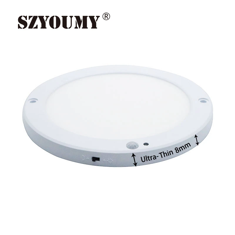 

SZYOUMY LED Panel Light PIR Motion Sensor Body Detector Ceiling 18W 15W 18mm Ultra Thin Surface Mounted Lights Flush Mount Light