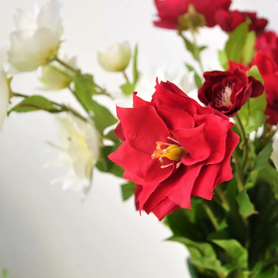 

3 Heads/bundle Silk Small Clematis Flowers 64cm Indoor Simulation Plant Artificial Flowers Branch Wedding Home Decor Fake Flower