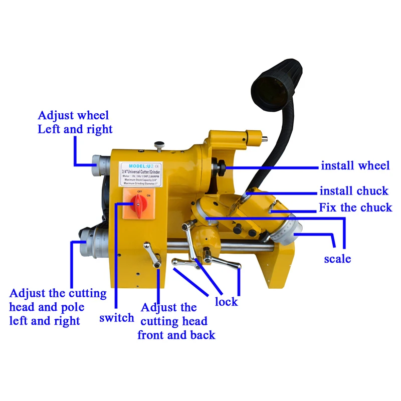 

New CE U2 220V Universal Cutter Grinder Sharpener Cutter Grinder for CNC Milling/Drilling Tool Sharpener