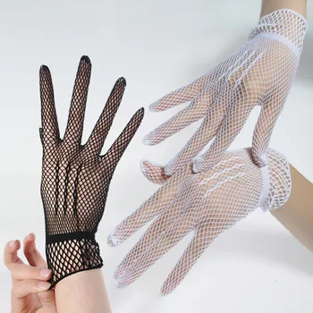 

Full Finger Hollow Fishing Net Gloves Women Summer UV-Proof Driving Gloves Mesh Fishnet Gloves