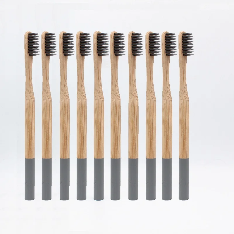 Escova de Dentes de Bambu Escovas de Dente de Fibra de Bambu Cerdas de Bambu Alça de Madeira Ecológica com Cabo Atacado com 10 Macio