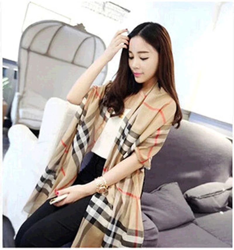 Za Winter Scarf 2016 font b Tartan b font Plaid Cashmere Scarf Pashmina New Designer Blanket