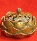 

Fancy Chinese bronze red copper lotus incense Statue