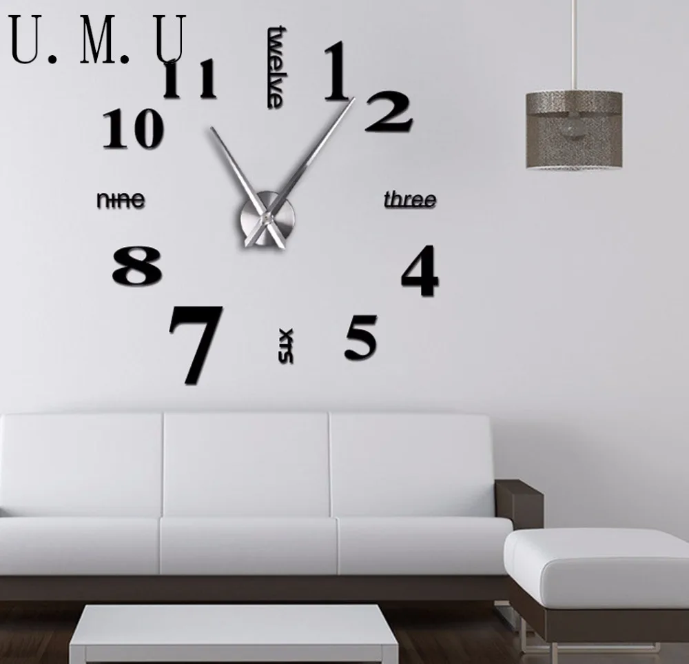 Popular Diy Clock Wallbuy Cheap Diy Clock Wall Lots From China - Modern D Wall Clock Diy Digital Large Wall Clocks Big Size Mirror Wallstick Clock Reloj popular diy clock wallbuy cheap diy clock wall lots from china - modern d wall clock diy digital large wall clocks big size mirror wallstick clock reloj