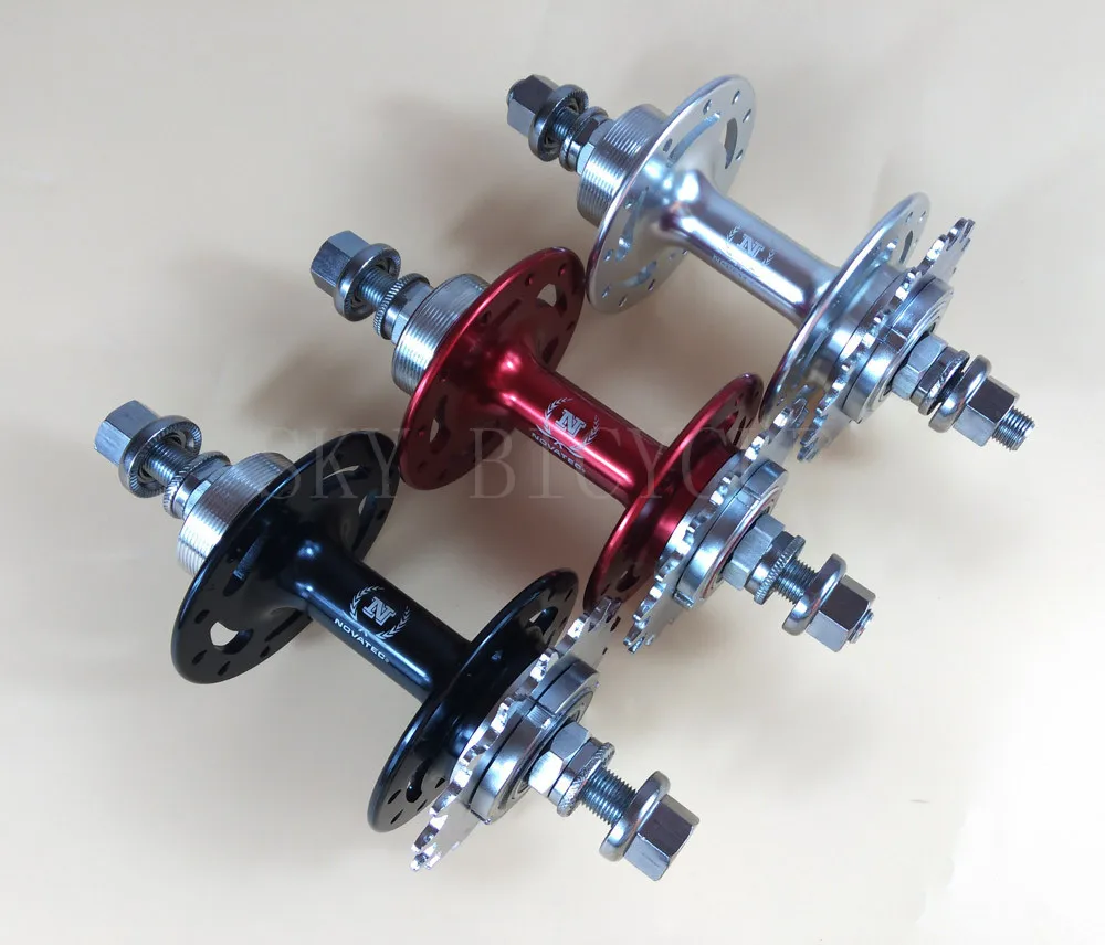 

Novatec A166SBT REAR hub 24 holes 32 holes Black Red Silver fixed gear track bicycle hubs with free cog fixed ring