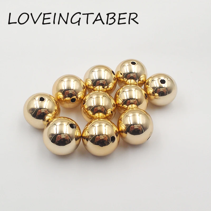 

Newest 20MM 100pcs/lot Light Rose Gold Acrylic UV Beads For Necklace Making