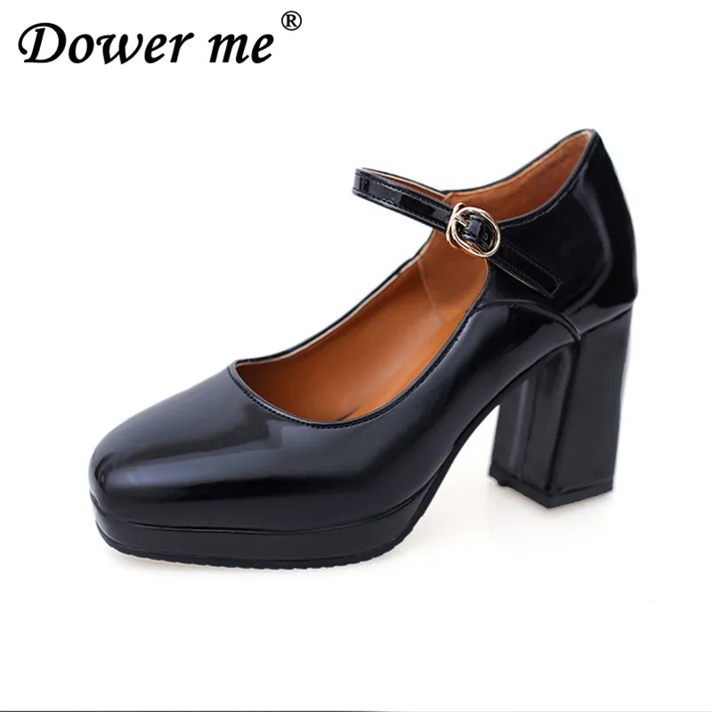 

2017 New fashion women shoes medium heel ankle strap pumps women mary jane shoes high heels women wedding shoes nude size 35-39