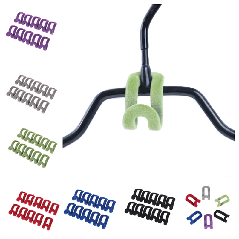 

10 pcs/lot Mini Flocking Easy Hook Closet Organizer Clothes Hanger Flocking Holder Cloth Hanger Hook Random Color