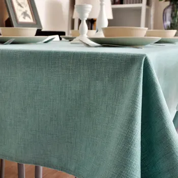 

Linen Table Cover Cloth Blending Simple and Modern Mat Arts Nordic Solid Color Table cloth Cotton Tablecloth