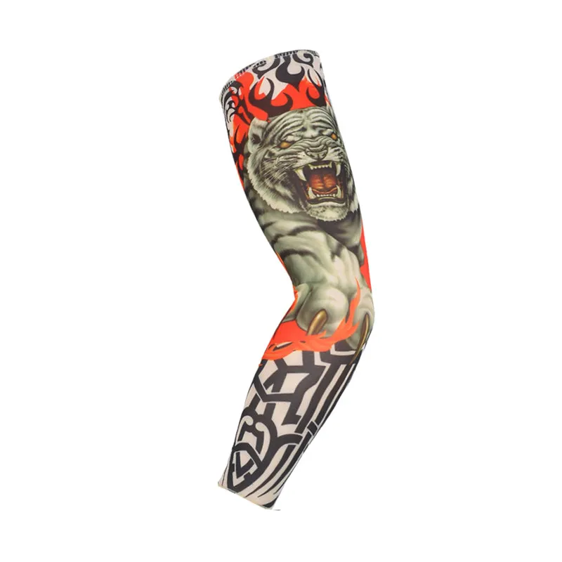 Анти-Солнечный свет Мода Мужчины татуировки на руку, ногу рукава для вождения велоспорта Женщины Высокая эластичность нейлон танец Вечеринка татуировки рукав