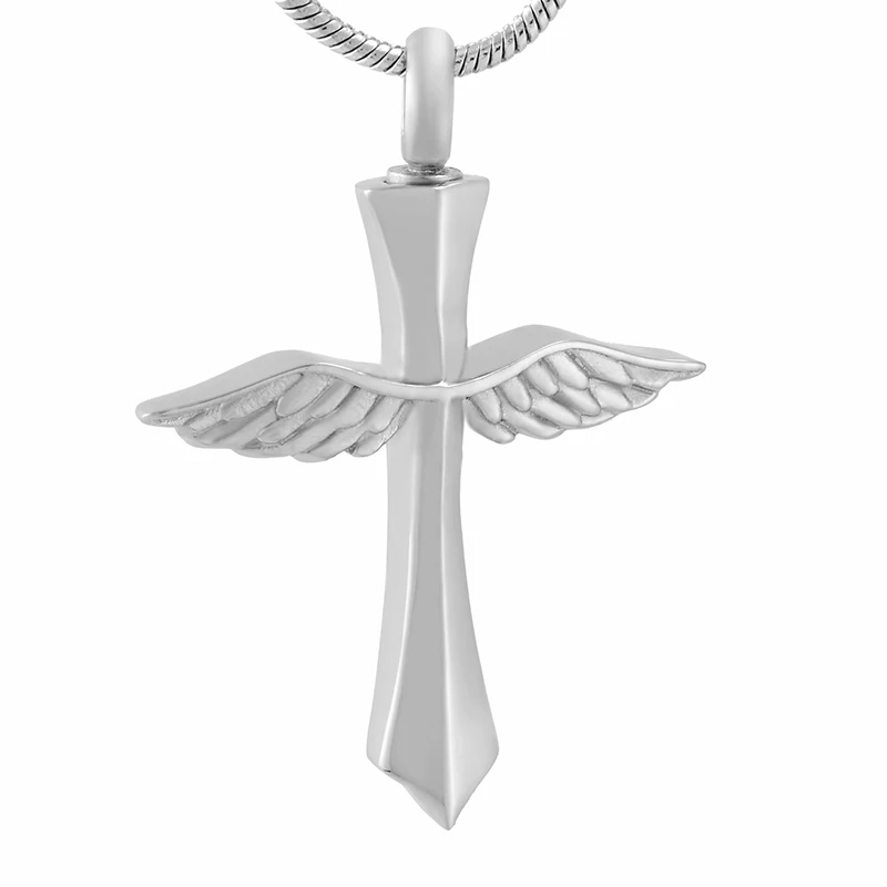 IJD9654 золотой ангел крыло крест памятный сувенир, мемориальная урна ожерелье для праха любимого человека, Мини крест крыло кремации ювелирные изделия кулон - Окраска металла: 1