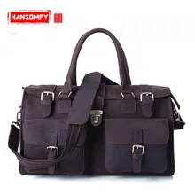 Новинка, Европейская и американская Ретро Мужская сумка из натуральной кожи, сумки, Мужская Большая вместительная сумка на плечо, дорожные сумки-мессенджеры