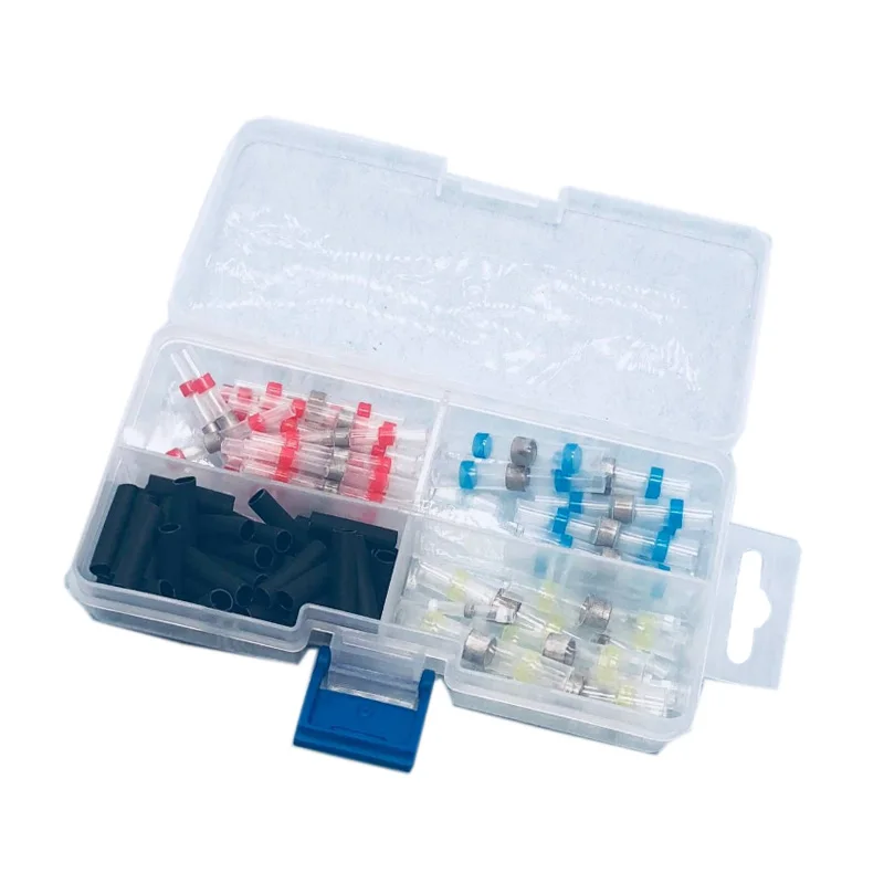 

100pcs Waterproof Polyolefin Heat Shrink Solder Sleeves Sealed Electric Wire Crimp Butt Terminals Connector Set