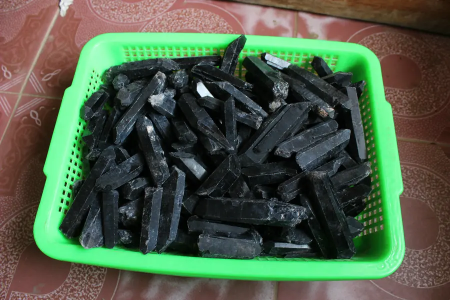 10 кг 22LB бигер природного сырья черный темный дым кристалл кварца точки грубой рок камень минеральный образцы Кристалл семена