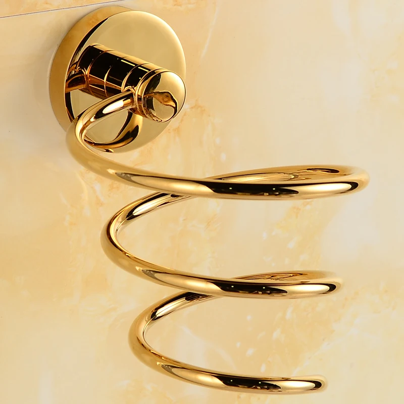 Toilet Hair Dryer Holder Gold with Hook European Style Brass Ceramic Wall Mounted Hair Dryer Rack Bathroom Shelf Save Space Toilet Hair Dryer Holder Gold with Hook European Style Brass Ceramic Wall Mounted Hair Dryer Rack Bathroom Shelf Save Space