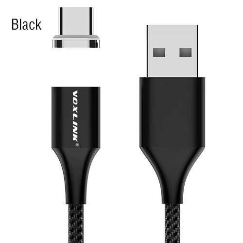 Магнитный кабель VOXLINK, Micro usb type C, адаптер для быстрой зарядки телефона, Microusb type-C, магнитное зарядное устройство usb c для iphone, samsung - Цвет: Black for Type C