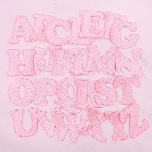 1pcs Pink Letters Patch Alphabet Embroidered Applique Iron On Name Letters  Patches - Patches - AliExpress