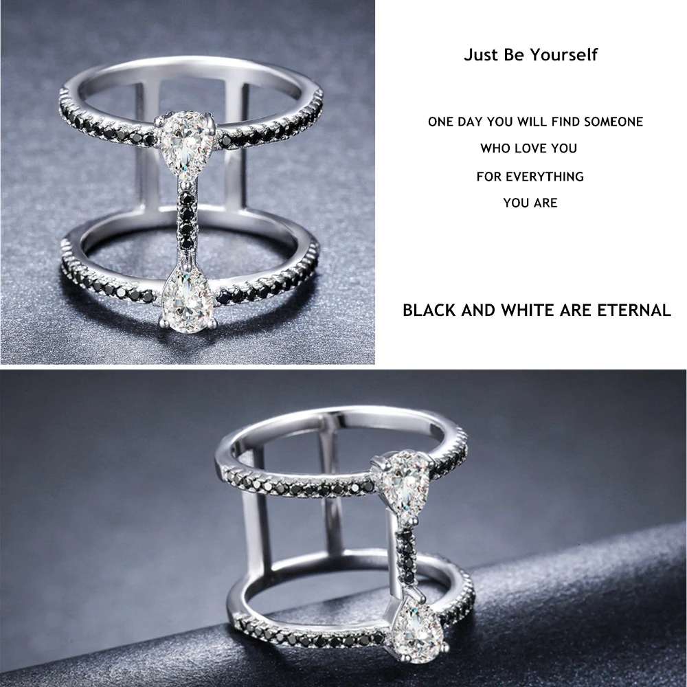 Новинка, модное ювелирное изделие из 925 пробы серебра, черная шпинель, обручальное кольцо для женщин, Anillos Mujer G065