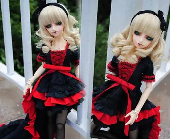 

Accept custom NEW Handmade Black Bowknot Trailing skirt/ dress 1/3 1/4 Big girl SD MSD BJD Doll Clothes