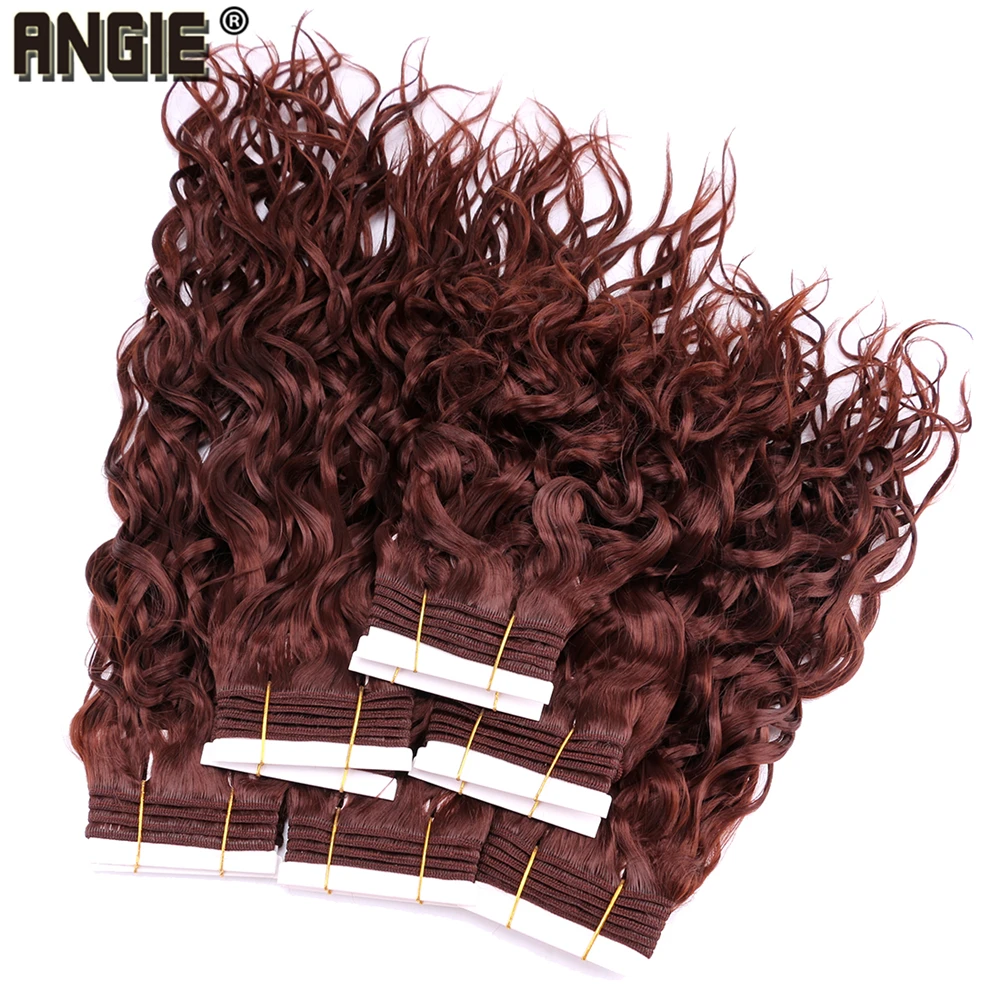 Angie 2 шт. волнистые синтетические пучки волос, гламурный локон, термостойкие волокна для наращивания волос для черных женщин