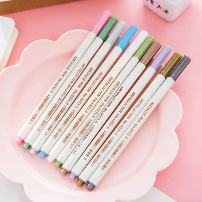 

Metel Pen Tip Grease Painting Markers DIY Card Gift Photo Album Mark Painting Marker Pen Multi Colors for Kids Gifts 10/6Pcs