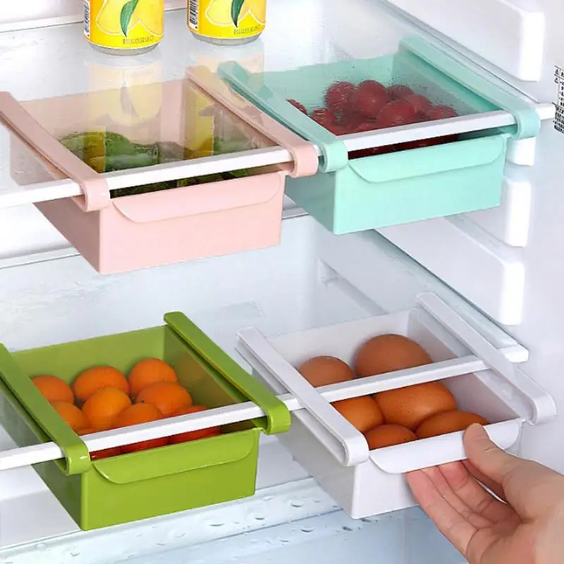 Multi purpose PP Slide Kitchen Refrigerator Space Saver Organizer