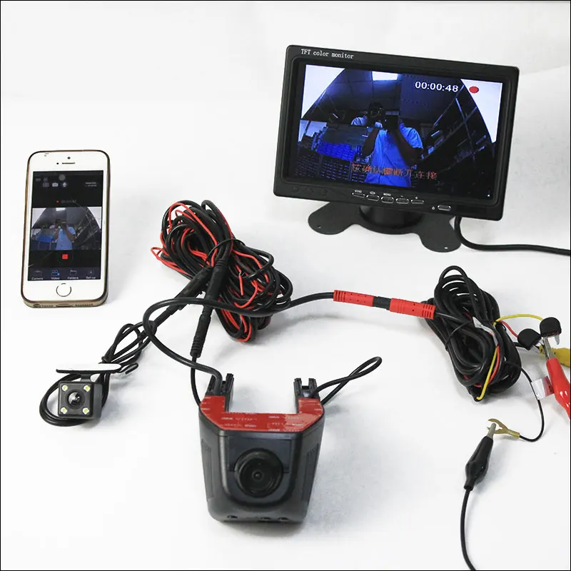 

BigBigRoad For honda jade 250 Car Dash Cam APP Control Car Wifi DVR hidden type Novatek 96658 Dual lens Car Black Box