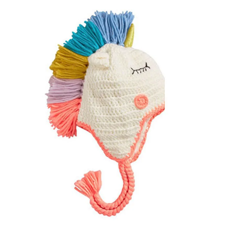 

winter hat for baby girl Children newborn photography props for Kids girl Warm Unicorn Hat baby hat