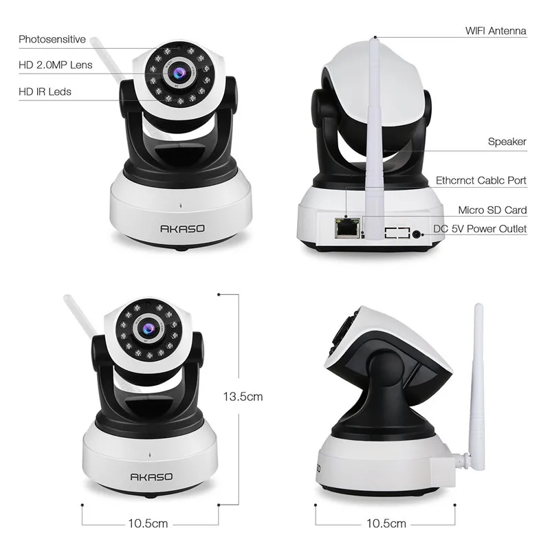  HD 960 P Senza Fili del IP di Wifi Della Macchina Fotografica di 1.3MP Pan tilt giorno di Visione N