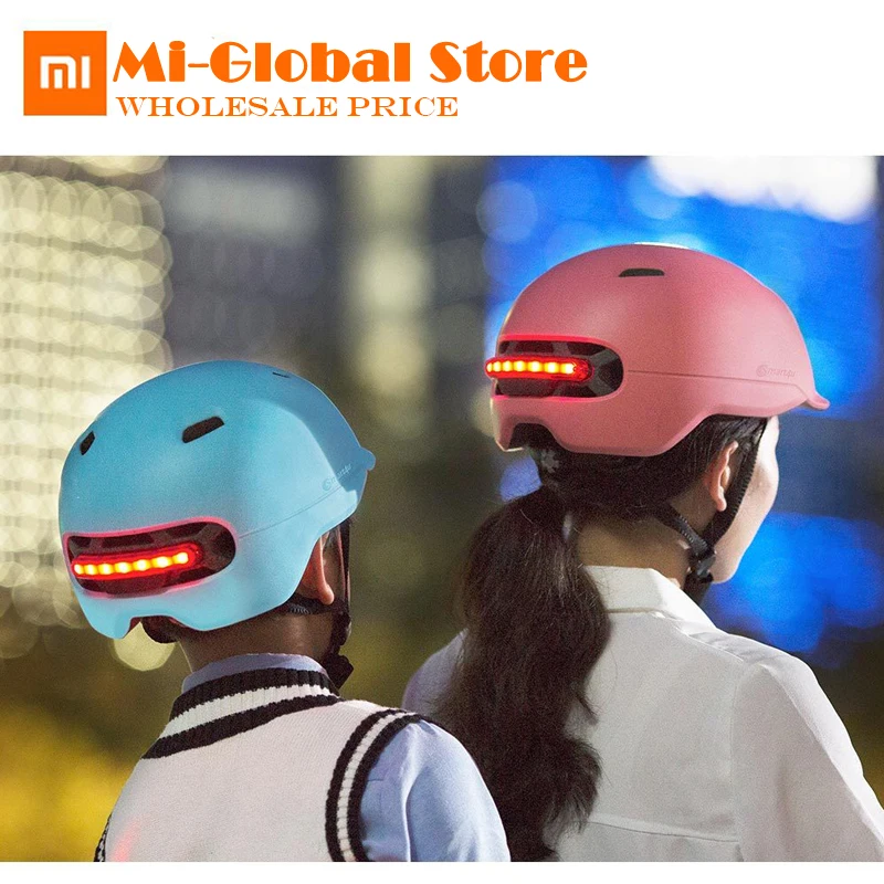 

New Xiaomi Smart Flash Helmets Automatic light warning IPX4 waterproof protecting you for riding Scooter Bicycle Mountain Road