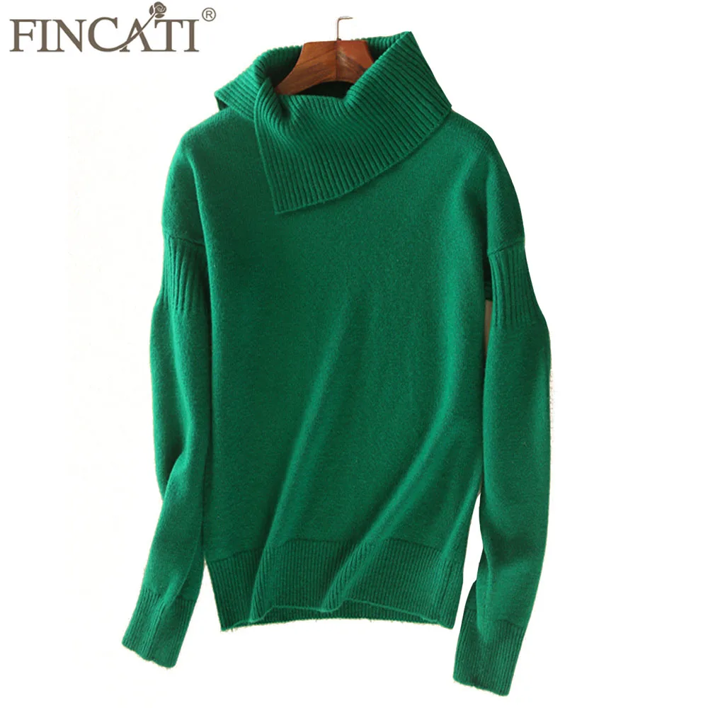 

Goat Cashmere Sweater 2018 Autumn Winter Women 100% Goat Cashmere Irregular Collar Striped Knitted Casual Sweaters Pulls Jersey