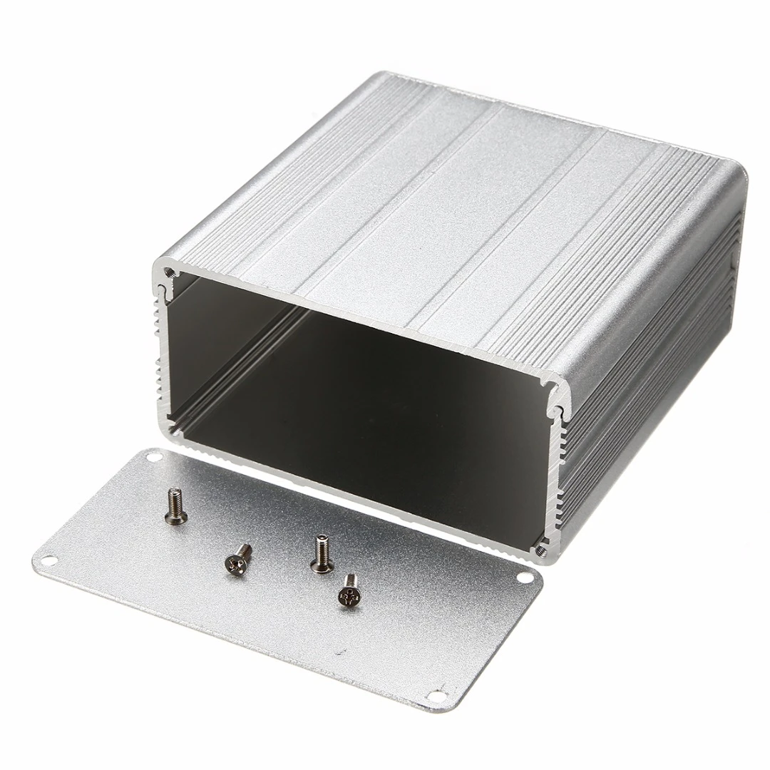 JIUWU 2pcs Silver Surface Drawing Process Split Aluminum Enclosure Electronic Project Box Case for PCB Instrument Amplifier DIY WHL 25x25x80mm 