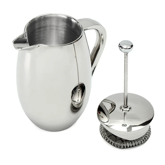 Best Offers Tea Pot Coffee Tea Maker Permanent Coffee Filter 350ML Stainless Steel Double Wall Cafetiere French Press Coffee Baskets Tools Best Offers Tea Pot Coffee Tea Maker Permanent Coffee Filter 350ML Stainless Steel Double Wall Cafetiere French Press Coffee Baskets Tools