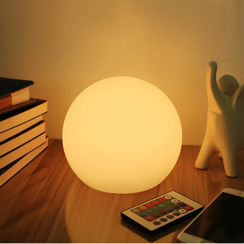Белый/теплый белый/RGB светодиодный сферическая лампа Dia15/20 см простой дизайн отлично сохраняет тепло натуральный светодиодный LED настольная лампа ночник для дома детские Спальня Кофе бар