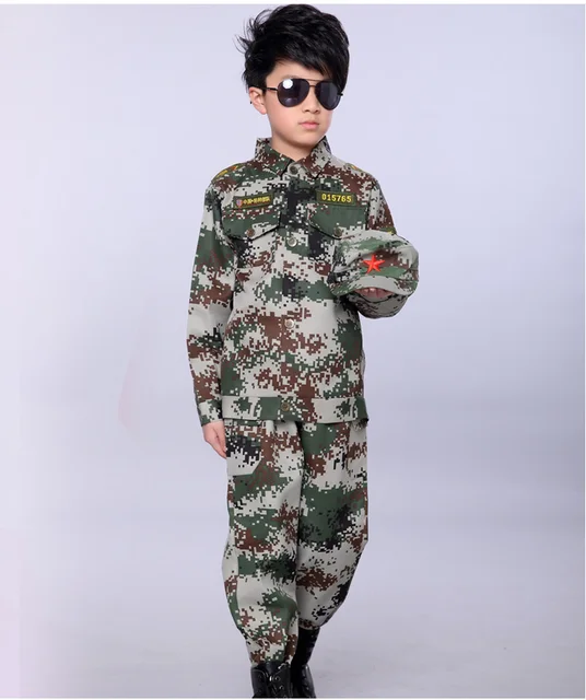 children's fatigues uniform long sleeve suits the military training of ...