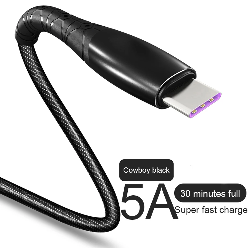 

5A Type C USB Cable Super Fast charge USB C Cable Date For Huawei Mate 20 P20 Pro Fast Charging Type-C Cable For Samsung Xiaomi