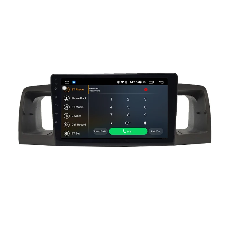 Excellent Android 9.0 8-core 4/64G gps coche navigation radio android for 10-12 BYD F3/07-12 TOYOTA Corolla E120 2